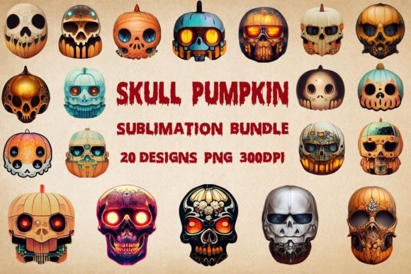 Download Skull Pumpkin Sublimation Bundle-220920 - Pumpkin Collection
