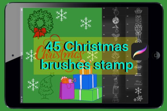 Download 45 Christmas Brushes Stamp - Christmas brush Collection