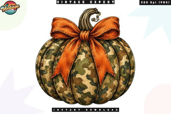 Download Camo Pumpkin Orange Bow PNG - Pumpkin Collection