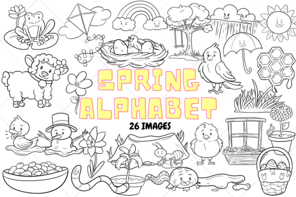 Download Spring Alphabet Digital Stamps - Premium Resources