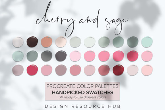 Download Procreate Color Palette: Cherry and Sage - Procreate color palette Collection
