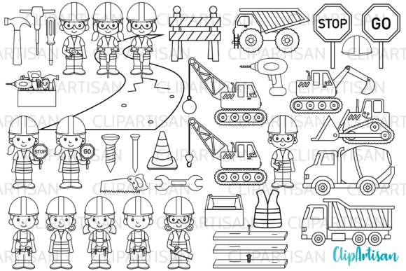 Download Construction Clip Art Digital Stamps - Digital stamps Collection