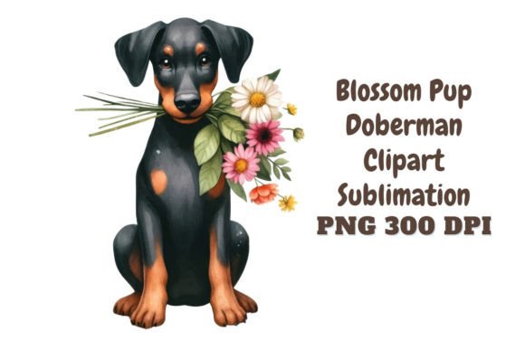 Download Blossom Pup Doberman Clipart - Premium Resources