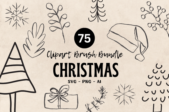 Download Christmas Brush Bundle Illustrations - Christmas brush Collection