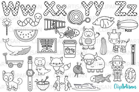 Download Alphabet Digital Stamps, ABC Clipart - Digital stamps Collection