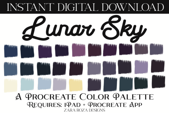 Download Lunar Sky Procreate Color Palette - Procreate color palette Collection