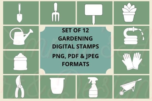 Download Garden Digital Stamps - Digital stamps Collection