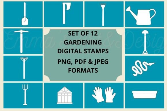 Download Garden Tool Digital Stamps Set - Digital stamps Collection