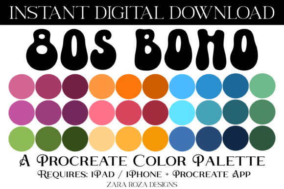 Download 80s Boho Procreate Color Palette - Procreate color palette Collection