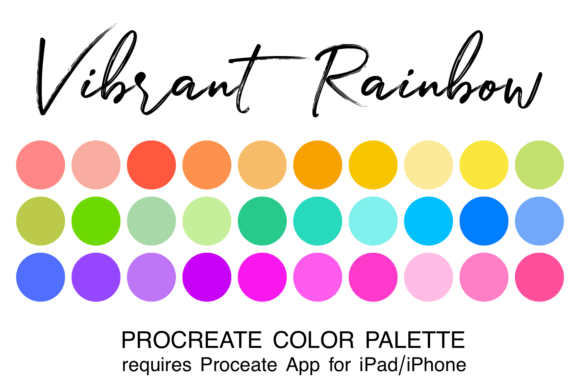 Download Vibrant Rainbow Procreate Color Palette - Procreate color palette Collection